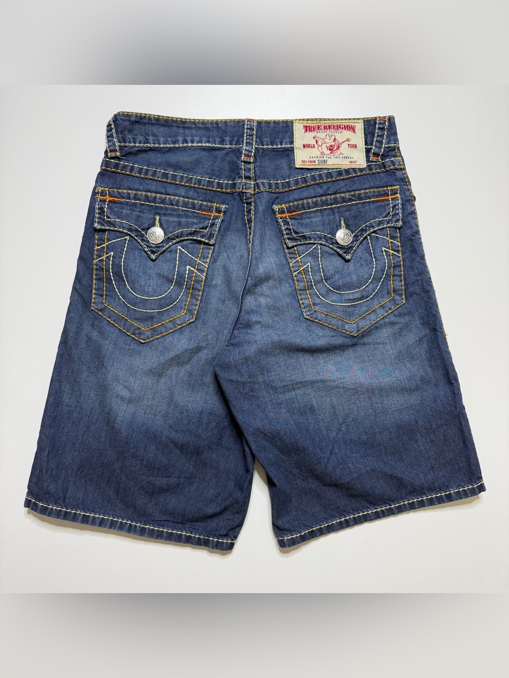 True Religion Jeans Surf Denim Shorts Jorts Mens W32 Y2K Cotton